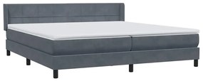 vidaXL Box Spring Κρεβάτι με στρώμα Σκούρο γκρι 200x220 cm Βελούδινο