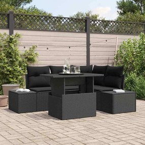 vidaXL Σετ Καναπέ Κήπου με μαξιλάρι 5 pcs Μαύρο 100 x 55 x 73 εκ
