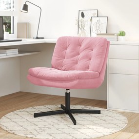 vidaXL Γυριστή Χαλαρωτική Καρέκλα Ροζ 63 x 75 x 76 εκ Βελούδο