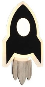 Απλίκα Παιδικό Φωτιστικό Τοίχου Nasa LED 5.5W 3000K 385LM MDF ACA-ZM21005WBK-Μαύρο ZM21005WBK