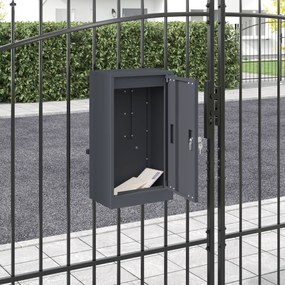 vidaXL γραμματοκιβώτιο Ανθρακί 30 x 23 x 55 εκ. Ατσάλι