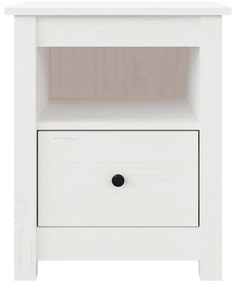 vidaXL Κομοδίνα 2 τεμ. Λευκά 40x35x49 εκ. από Μασίφ Ξύλο Πεύκου