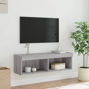 vidaXL Έπιπλο Τηλεόρασης με LED Γκρι Sonoma 100x30x30 εκ.