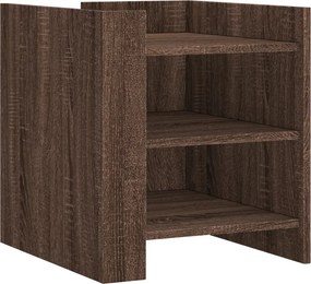 vidaXL Κομοδίνο Καφέ Δρυς 45x50x50 εκ. από Επεξεργασμένο Ξύλο