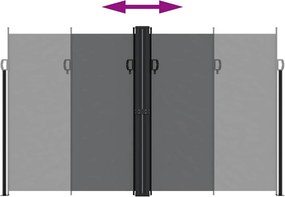 vidaXL Σκίαστρο Πλαϊνό Συρόμενο Μαύρο 200 x 1200 εκ.