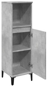 vidaXL Ντουλάπι Μπάνιου Γκρι Σκυροδέματος 30x30x100 εκ. Επεξ. Ξύλο