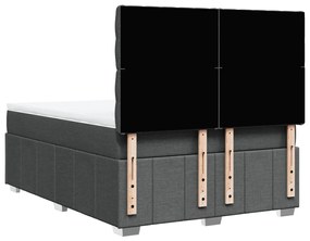 vidaXL Κρεβάτι Boxspring με Στρώμα Σκούρο Γκρι 140x190 εκ. Υφασμάτινο