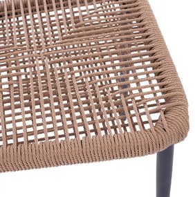 ΚΑΡΕΚΛΑ ΑΛΟΥΜΙΝΙΟΥ ΓΚΡΙ ΜΕ P.E.TWIST RATTAN ΜΠΕΖ HM5770.02 45x63x82Υ εκ.