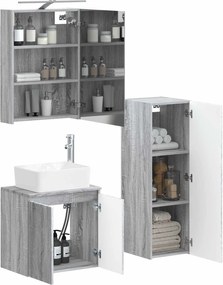 vidaXL Σετ Επίπλων Μπάνιου 4 pcs Γκρι Sonoma