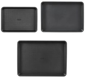 VEVOR Baking Pan Set 3-Piece Nonstick Carbon Steel Set with Silicone Handles