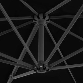 Ομπρέλα Κρεμαστή Μαύρη 250 x 250 εκ. με Ιστό Αλουμινίου - Μαύρο