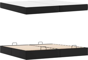 vidaXL Σκελετός κρεβατιού με στρώμα με στρώμα 2 pcs Μαύρο PVC