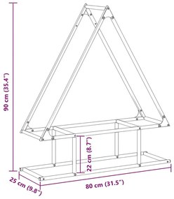 Ράφι για καυσόξυλα Μαύρο 80x25x90 εκ. Ατσάλι ψυχρής έλασης - Μαύρο