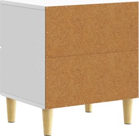 vidaXL Κομοδίνο Λευκό 43 x 34,5 x 48 εκ Επεξεργασμένο Ξύλο