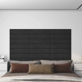 vidaXL Κεφαλάρι Τοίχου 12 pcs Μαύρο Βελούδο