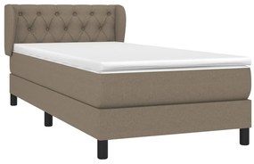 vidaXL Κρεβάτι Boxspring με Στρώμα Taupe 80x200 εκ. Υφασμάτινο