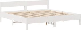 vidaXL Σκελετός Κρεβ. Χωρίς Στρώμα Λευκό 180x200 εκ Μασίφ Πεύκο