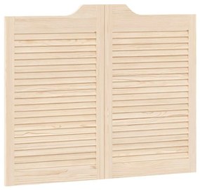 Swing Doors Louvred Design 1-Pair 80x100 cm μασίφ ξύλο πεύκο - Καφέ