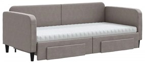 vidaXL Καναπές Κρεβάτι Συρόμενος Taupe 90x200 εκ. Ύφασμα & Συρτάρια