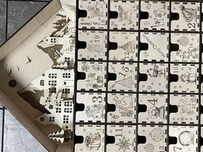 Intra απο ξύλο plywood 3mm-4mm πάχος Κουτιά δώρων Advent Calendar Χριστούγεννα Δίασταση 4x4 cm INTRAFABR-83615080
