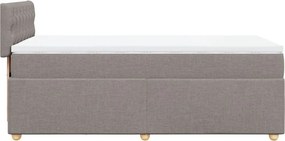 vidaXL Κρεβάτι Boxspring με Στρώμα Taupe 100 x 200 εκ. Υφασμάτινο