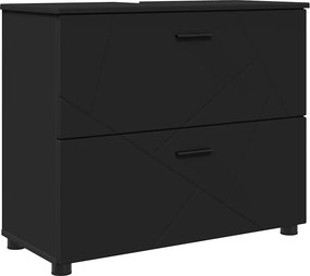 vidaXL Σετ Επίπλων Μπάνιου 2 τμχ. Μαύρο 76,5 x 35 x 64 εκ