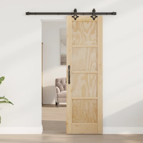 vidaXL Συρόμενη Πόρτα με Σετ Εξαρτημάτων 'ORKDAL' από Στερεό Ξύλο Πεύκης