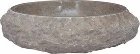 vidaXL Νιπτήρας Γκρι Ø40x12 εκ. Μαρμάρινος