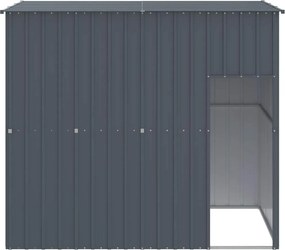 vidaXL Σπιτάκι Σκύλου με Οροφή Ανθρακί 214x153x181 εκ. Γαλβαν. Χάλυβας