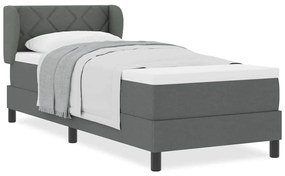 vidaXL Κρεβάτι box spring με στρώμα Σκούρο γκρι 80 x 200 cm ύφασμα