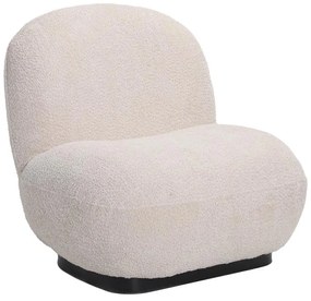 Πολυθρόνα Rosalie μπουκλέ ύφασμα σε μπεζ απόχρωση με μαύρη βάση 85x82x77εκ 85x82x77 εκ.