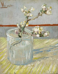 Αναπαραγωγή Sprig of flowering almond in a glass (1888), Vincent van Gogh