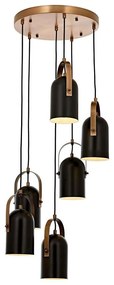 Φωτιστικό Οροφής 301AUR1305 Φ40x80cm 6xE27 60W Black-Gold Opviq