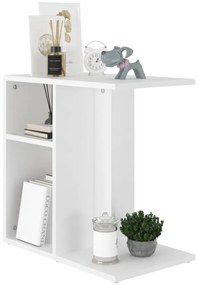 vidaXL Τραπέζι Βοηθητικό Λευκό 50 x 30 x 50 εκ. από Επεξ. Ξύλο