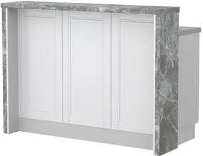 Πάγκος νησίδας Tahoma-Μήκος: 135 εκ.-Λευκό ματ-Siena Marble