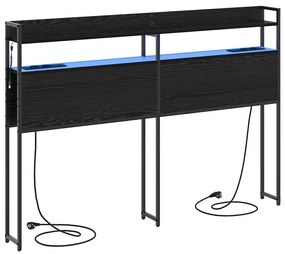 vidaXL Κεφαλάρι Αποθήκης με ράφι Μαύρη δρυς 120 cm Επεξεργασμένο ξύλο