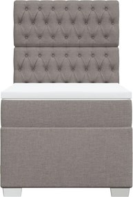vidaXL Κρεβάτι Boxspring με Στρώμα Taupe 100 x 200 εκ. Υφασμάτινο
