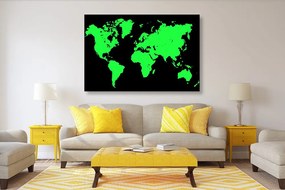 Εικόνα πράσινο χάρτη σε μαύρο φόντο - 60x40