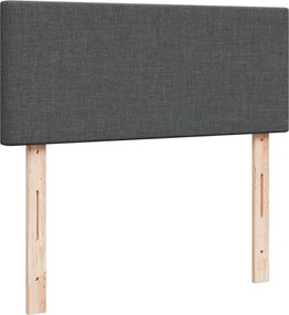 vidaXL Κρεβάτι Boxspring με Στρώμα Σκούρο Γκρι 120x190 εκ Υφασμάτινο