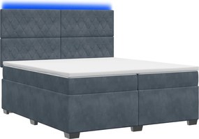 vidaXL Κρεβάτι box spring με στρώμα Σκούρο Γκρι 200 x 200 cm Βελούδο