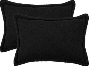 vidaXL Κάλυμμα Μαξιλαριού 2 pcs HOUTEN Μαύρο 50 x 75 cm Μπουκλέ