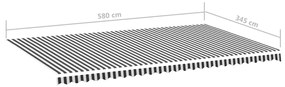 vidaXL Τεντόπανο Ανταλλακτικό Ανθρακί / Λευκό 6 x 3,5 μ.