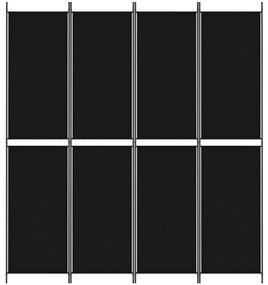 vidaXL Διαχωριστικό Δωματίου με 4 Πάνελ Μαύρο 200 x 220 εκ. Υφασμάτινο