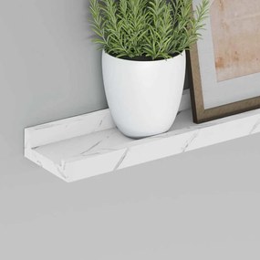 vidaXL Ράφι Τοίχου με ράφι Επιτοίχιο 4 pcs Λευκό Μάρμαρο 80 x 9 x 3 cm