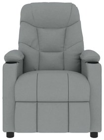 vidaXL Πολυθρόνα Μασάζ Ανοιχτό Γκρι Υφασμάτινη