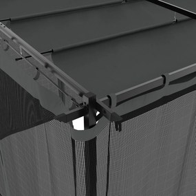 vidaXL Κιόσκι με Τοίχους από Δίχτυ Ανθρακί 6x3 μ. από Ατσάλι