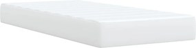 vidaXL Κρεβάτι Boxspring με Στρώμα Λευκό 90x190εκ. από Συνθετικό Δέρμα