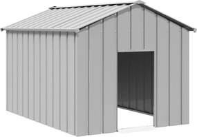 vidaXL Σπιτάκι σκύλου με οροφή 113x153x101 cm Γαλβανισμένος χάλυβας