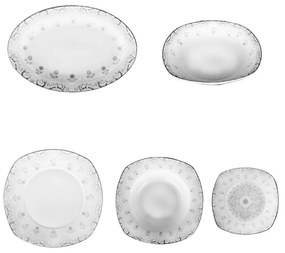 Artekko Artekko Kliols Σερβίτσιο Φαγητού Πορσελάνης με Γκρί Σχέδια Σετ/20 910-1109