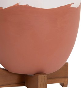 ΓΛΑΣΤΡΕΣ ΣΕΤ 2ΤΜΧ SEON HM4686.08 TERRACOTTA ΣΕ ΛΕΥΚΟ &amp; ΤΕΡΑΚΟΤΑ--TEAK ΒΑΣΗ